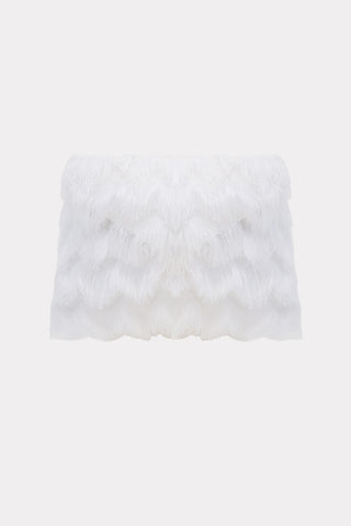 Textured Fringe Envelope Clutch Bag - White