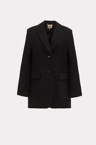 Timeless Longline Blazer With Notched Lapel Black