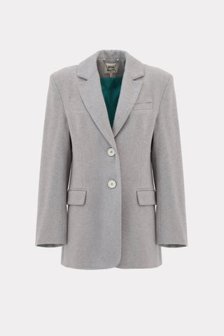 Timeless Longline Blazer With Notched Lapel Grey - Julia Allert