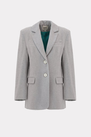 Timeless Longline Blazer With Notched Lapel Grey