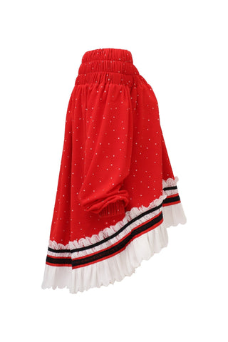 Trendy Loose Fit Off-Shoulder Polka Dot Blouse Red - Julia Allert