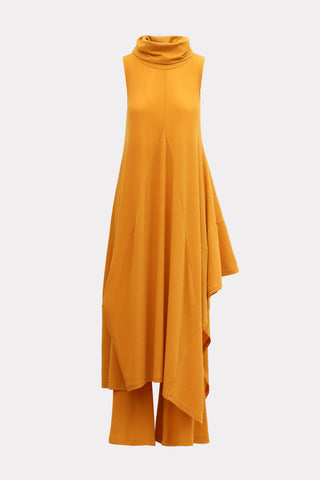 Two-Piece Set Knit Dress And Pants - Orange