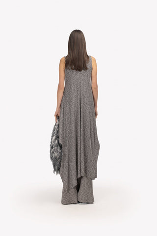 Two-Piece Set Knit Dress And Pants Grey Melange - Julia Allert