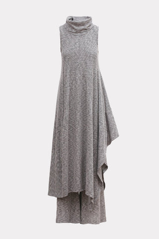 Two-Piece Set Knit Dress And Pants Grey Melange - Julia Allert