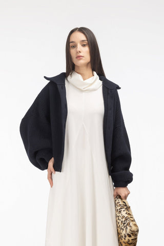 Two-Piece Set Knit Dress And Pants - White - Julia Allert
