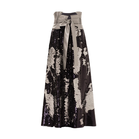 A-Line Midi Skirt With Double-Sided Sequins