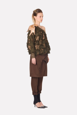 Unique Hybrid Satin Skirt-Pants Brown - Julia Allert
