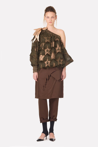 Unique Hybrid Satin Skirt-Pants Brown - Julia Allert