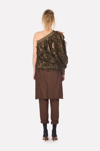 Unique Hybrid Satin Skirt-Pants Brown - Julia Allert