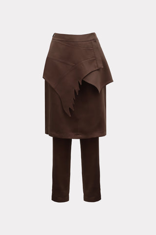 Unique Hybrid Satin Skirt-Pants Brown