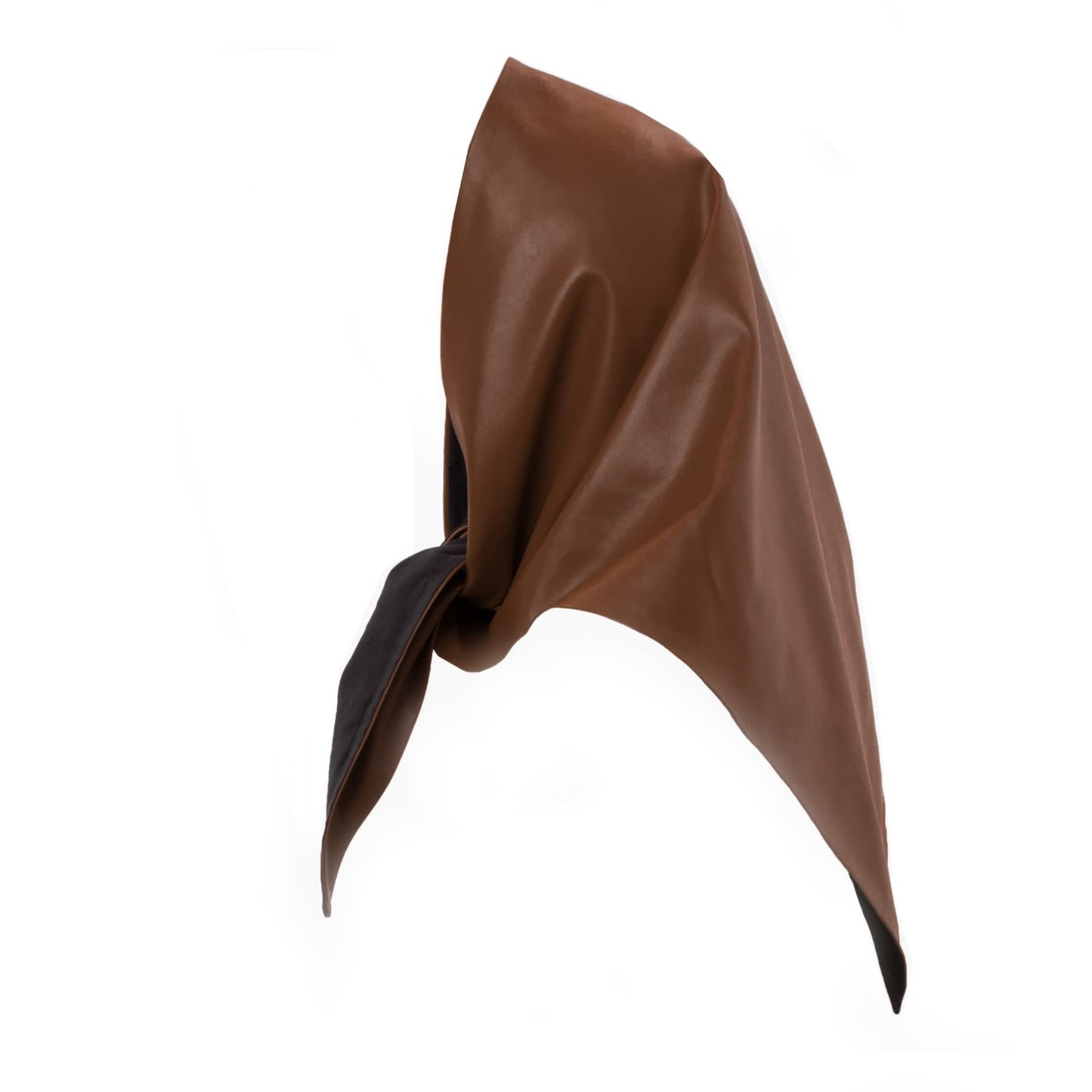 Brown Faux Leather Shawl Scarf