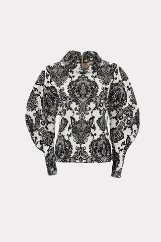 Velvet Patterned Knit Blouse