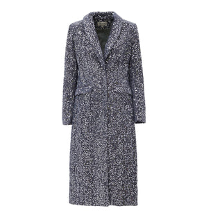 Velvet Sequined Midi Single-Breasted Coat Grey