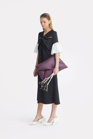 Versatile Chic Work Dress With Puff Sleeves - Black - Julia Allert