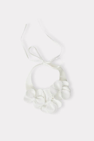 Versatile Floral Satin Collar Neckpiece - Ivory - Julia Allert