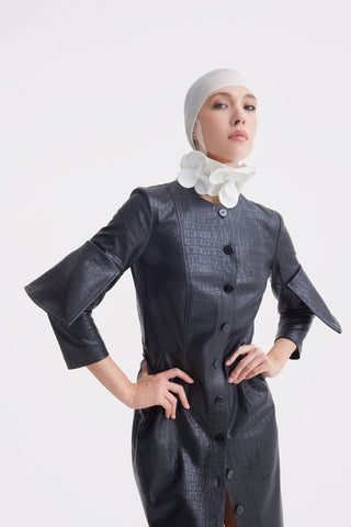 Versatile Floral Satin Collar Neckpiece - Ivory - Julia Allert