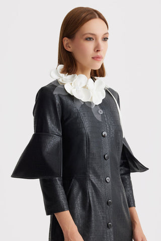 Versatile Floral Satin Collar Neckpiece - Ivory - Julia Allert
