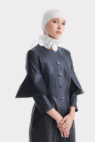 Versatile Floral Satin Collar Neckpiece - Ivory - Julia Allert