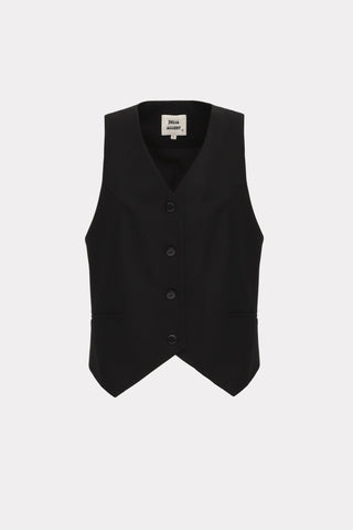 Vintage-Inspired Blouse And Suit Style Vest - Set Ivory & Black - Julia Allert