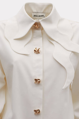 Vintage-Inspired Blouse And Suit Style Vest - Set Ivory & Black - Julia Allert