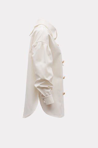 Vintage-Inspired Blouse And Suit Style Vest - Set Ivory & Black