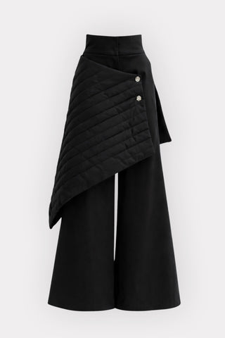 Vintage Wool Blend Quilted Pants Black - Julia Allert