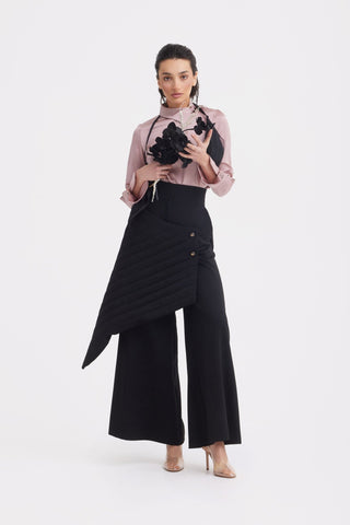 Vintage Wool Blend Quilted Pants Black - Julia Allert