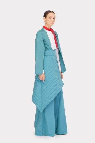Vintage Wool Blend Quilted Pants Turquoise - Julia Allert