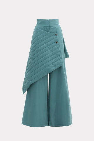 Vintage Wool Blend Quilted Pants Turquoise - Julia Allert