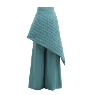 Vintage Wool Blend Quilted Pants Turquoise - Julia Allert
