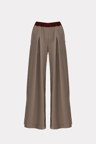Wide-Leg Classic Houndstooth Trousers - Julia Allert