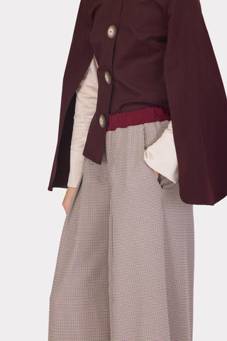 Wide-Leg Classic Houndstooth Trousers - Julia Allert