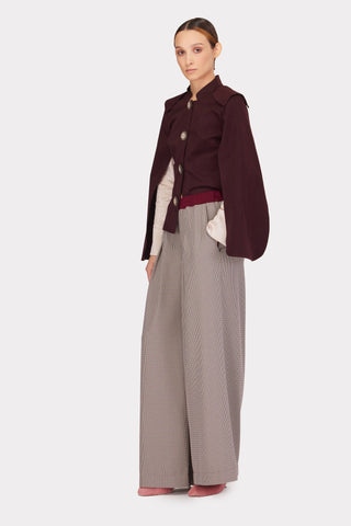 Wide-Leg Classic Houndstooth Trousers - Julia Allert