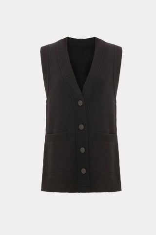 Wool Knit Vest – Black