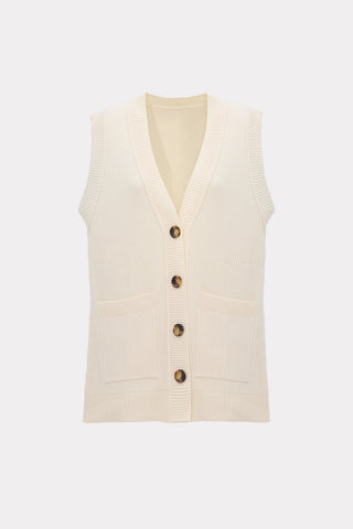 Wool Knit Vest – Cream