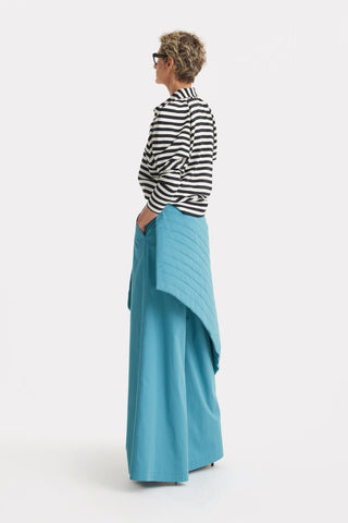 Work & Occasion - Structured Shoulder Blouse Black-White - Julia Allert