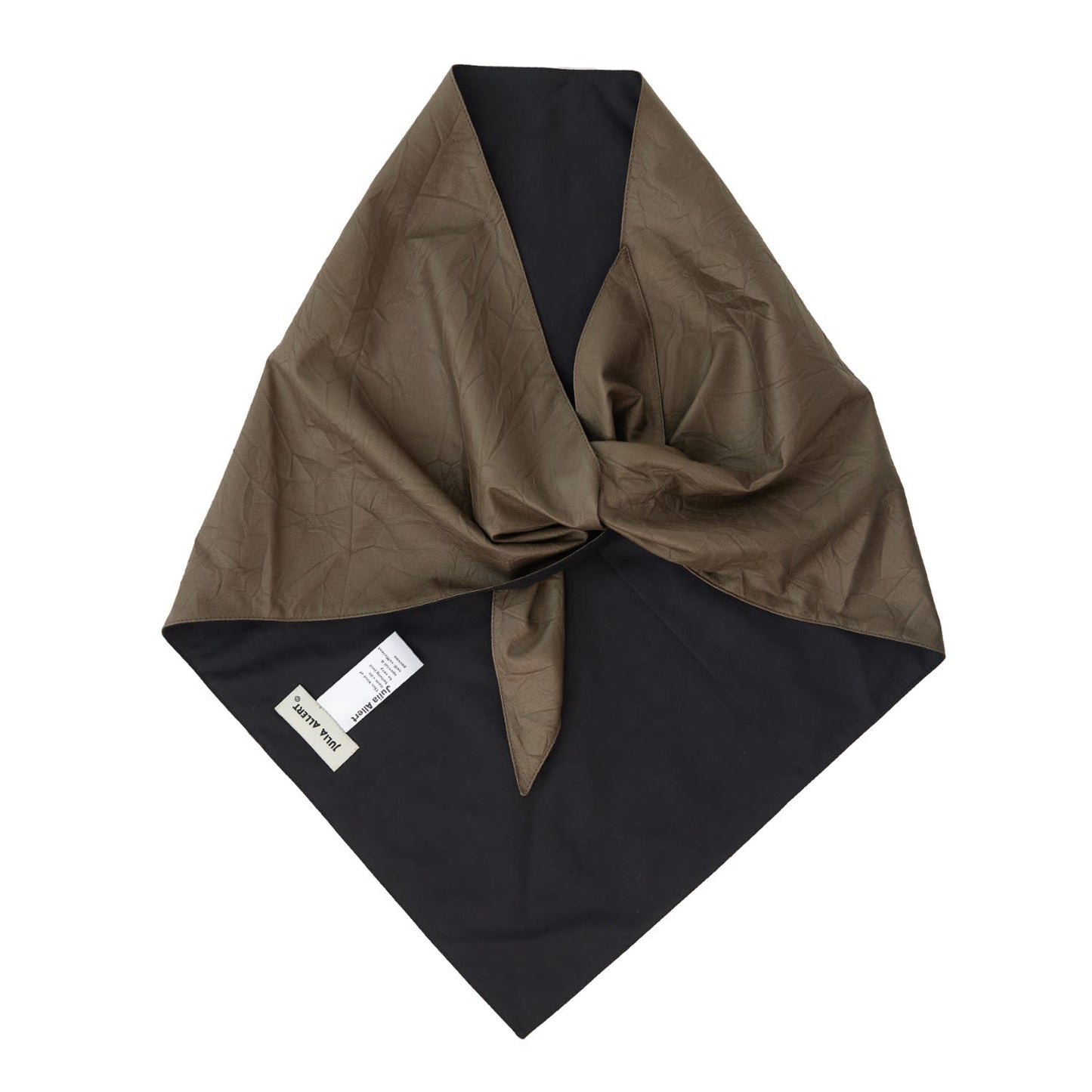 Wrinkle Faux Leather Shawl Scarf Brown